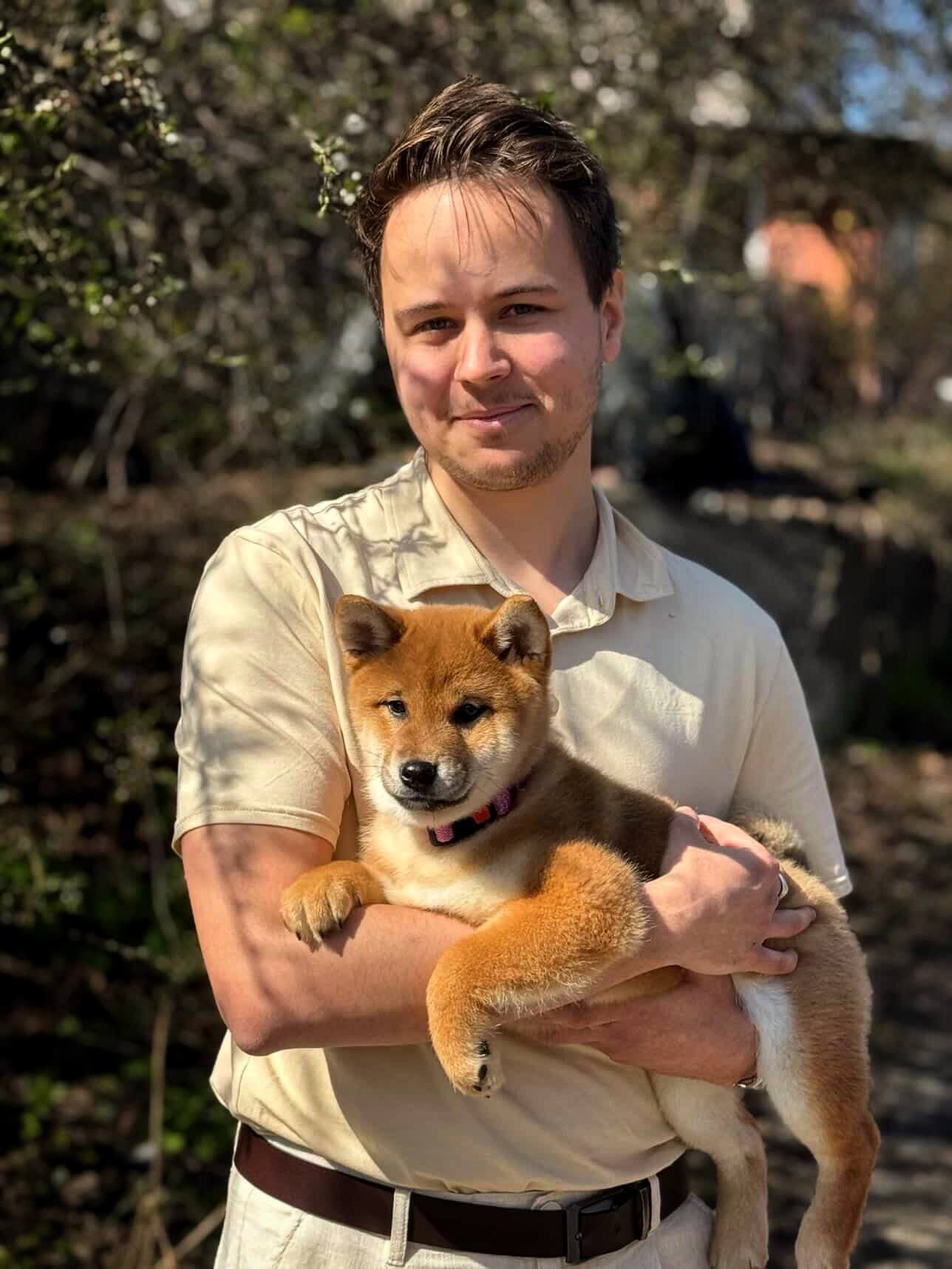 Roman with his Shiba — daily dose of good mood